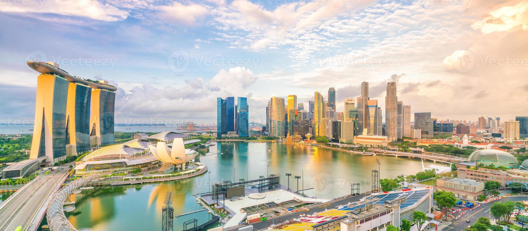 Singapore downtown skyline bay area photo