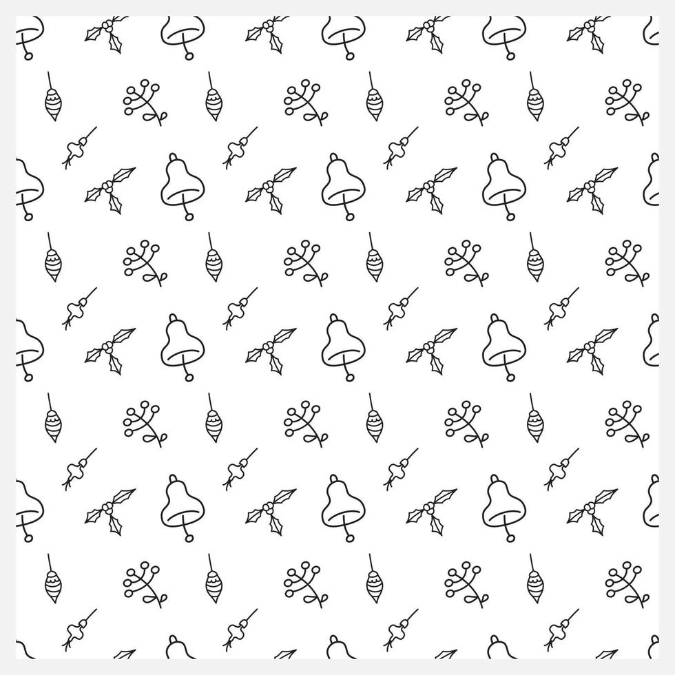 Hand drawn Christmas elements seamless pattern vector