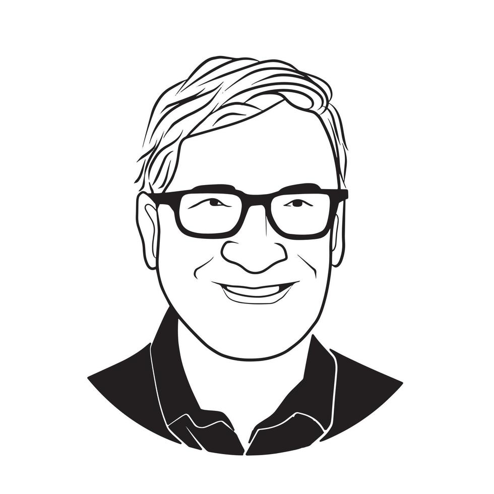 arte de ilustración de bill gates vector