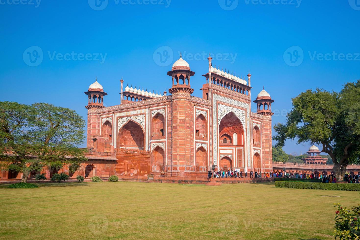 detalles de decoraciones en taj mahal foto