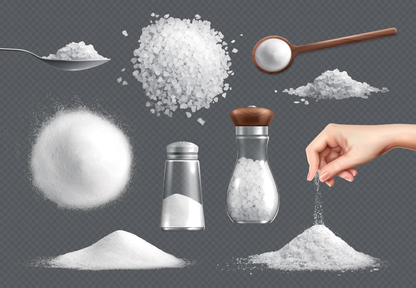 Salt Realistic Icon Set 4442459 Vector Art at Vecteezy