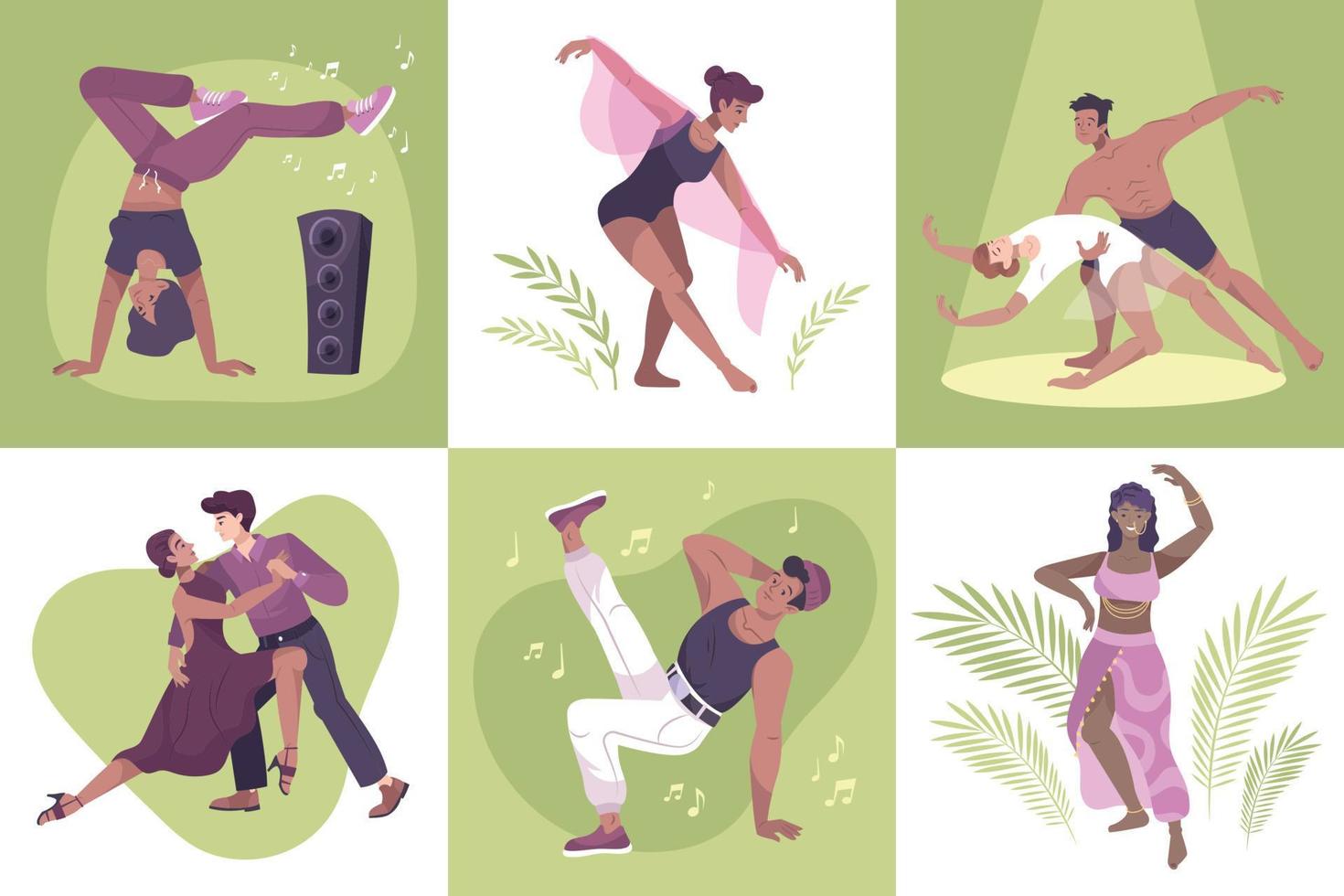 Flat Dancers Design Concept vector