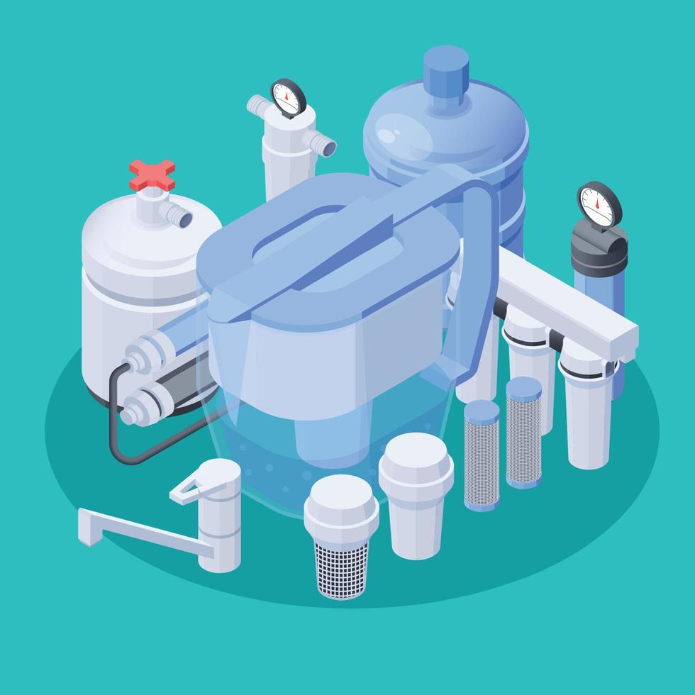 Water Filtration Composition vector