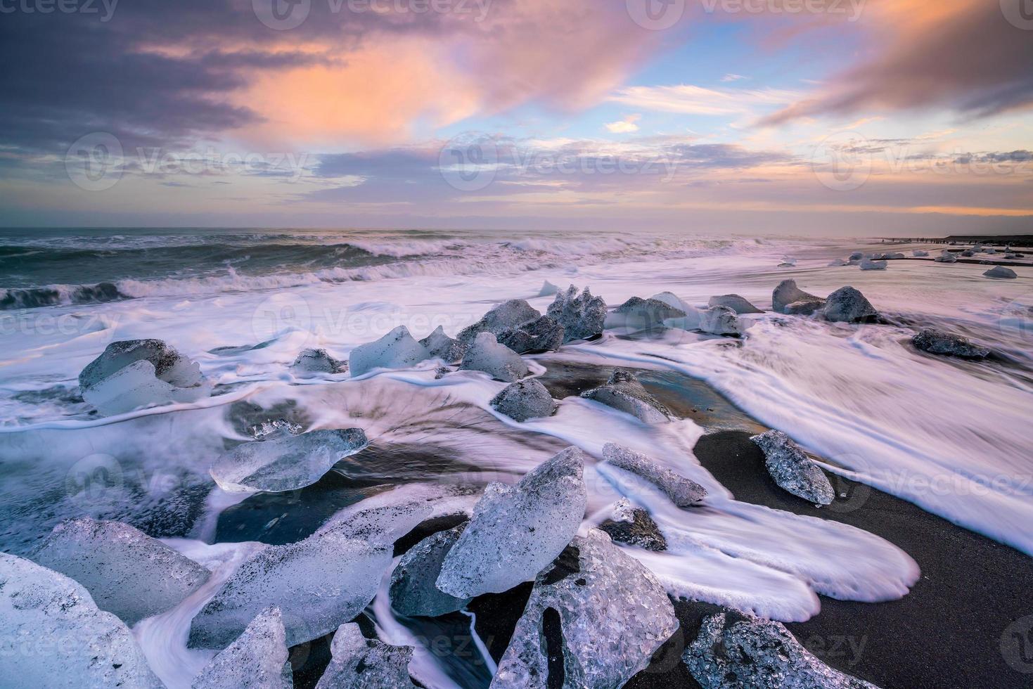 Laguna glaciar jokulsarlon, islandia foto