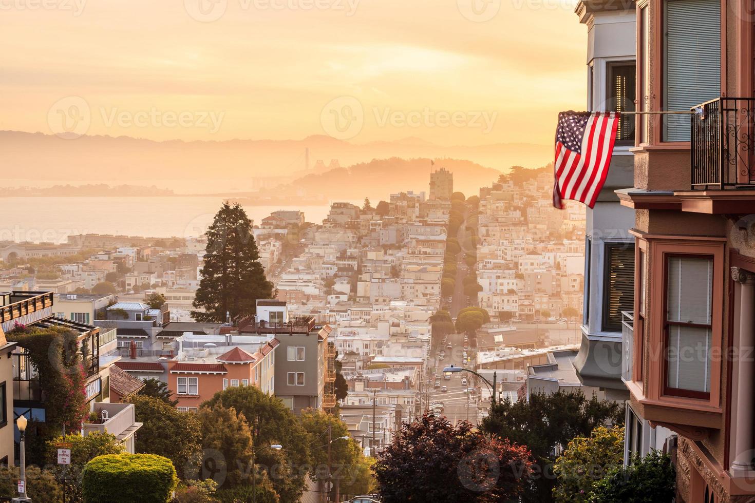 Famosa calle Lombard en San Francisco. foto
