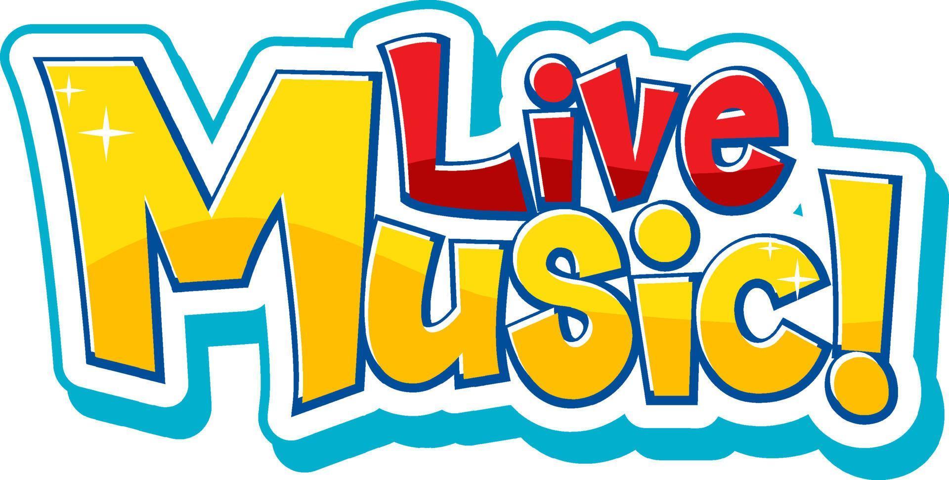 Live Music font logo design vector
