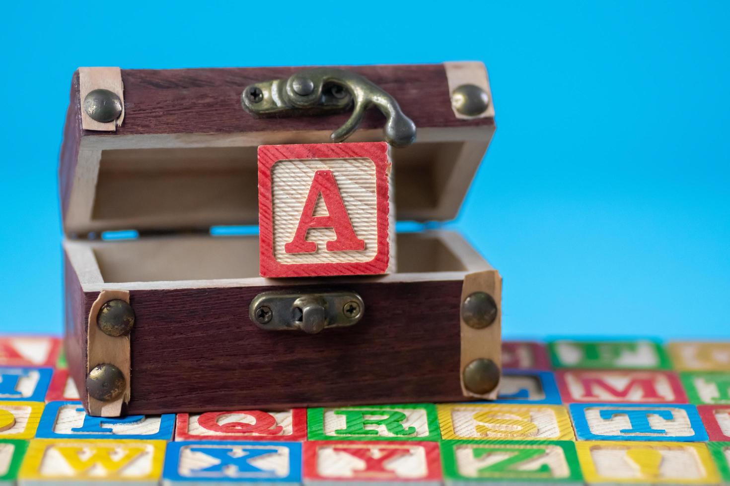 Capital letter A in treasure box photo