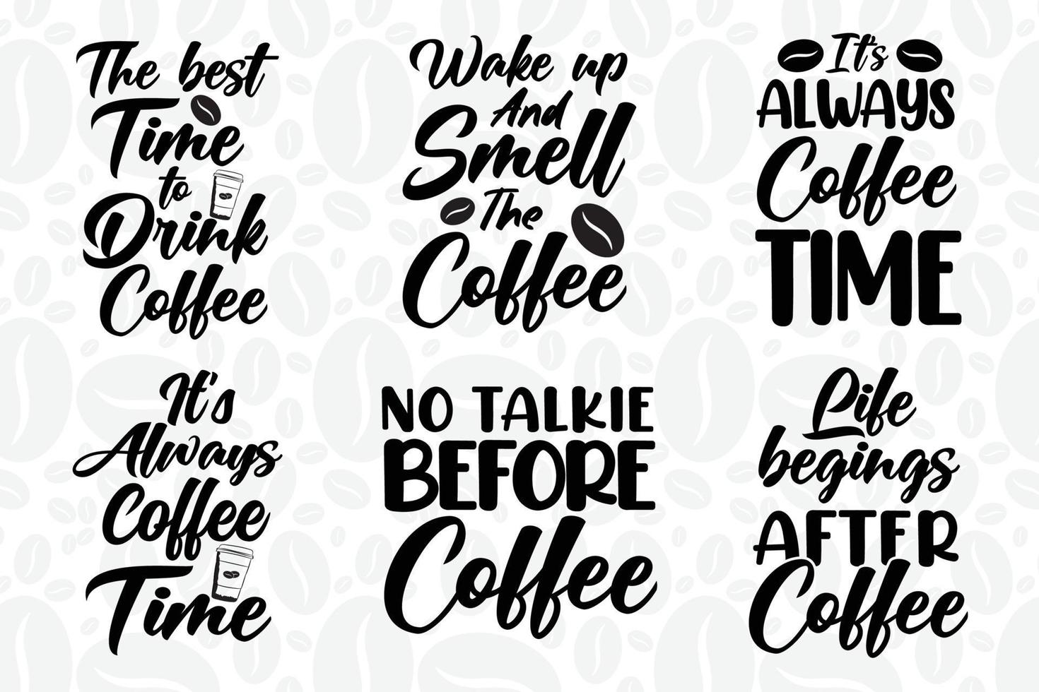 Coffee svg cut file lettering quotes bundle vector