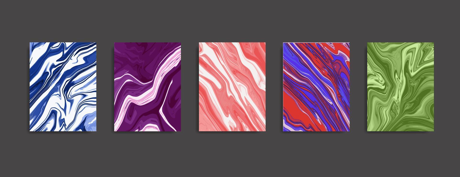 Set Abstract Liquid Marble Background vector