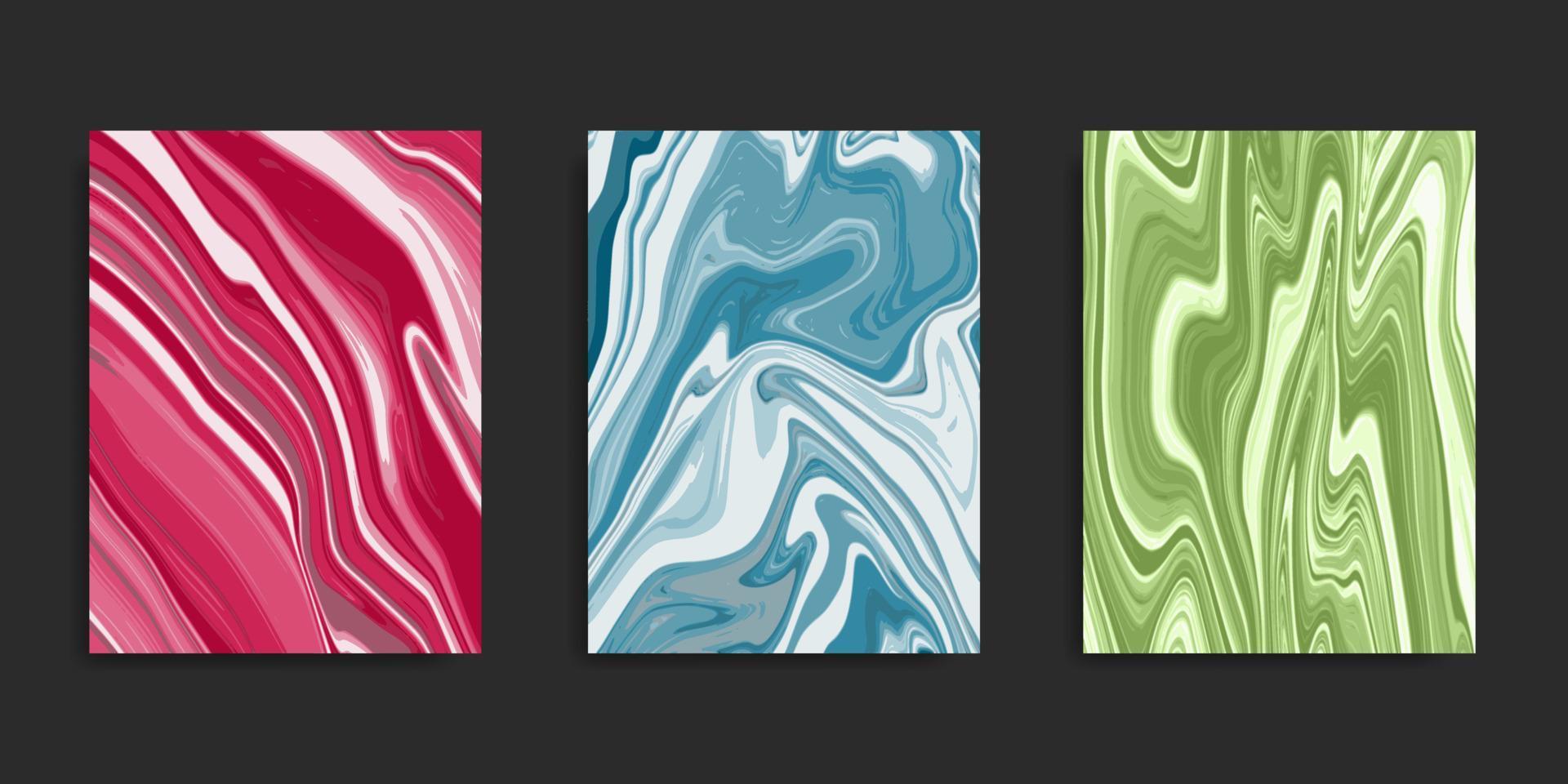 Set Abstract Liquid Marble Background vector