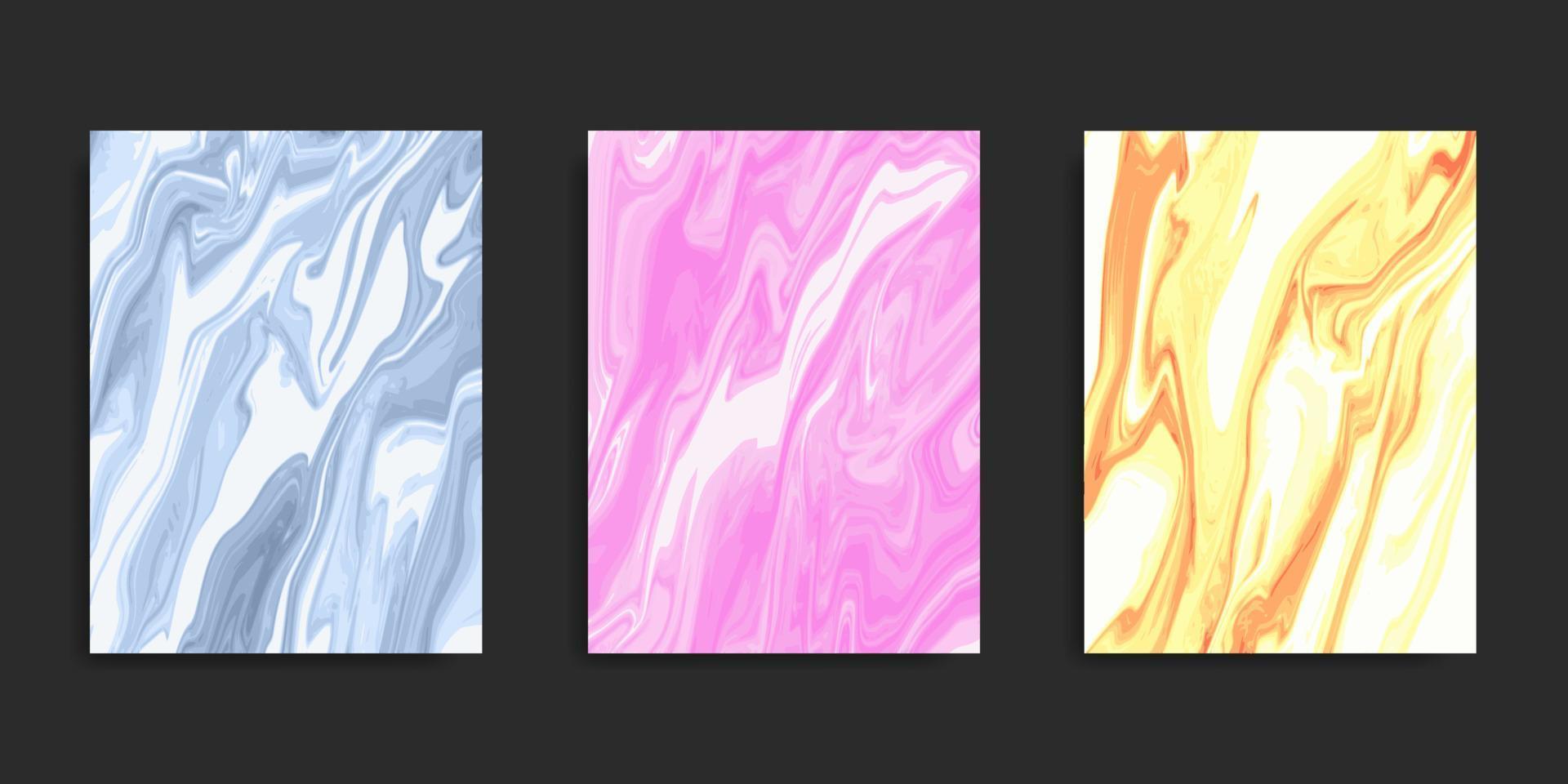 Set Abstract Liquid Marble Background vector