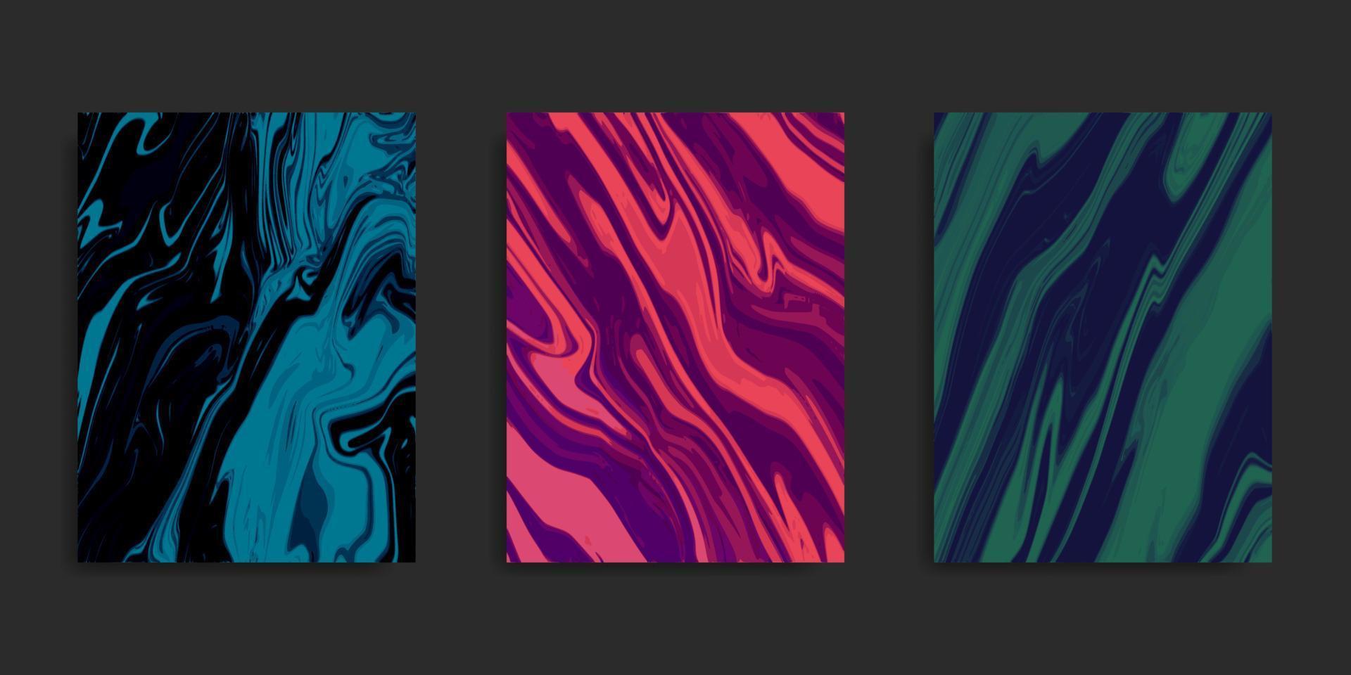 Set Abstract Liquid Marble Background vector