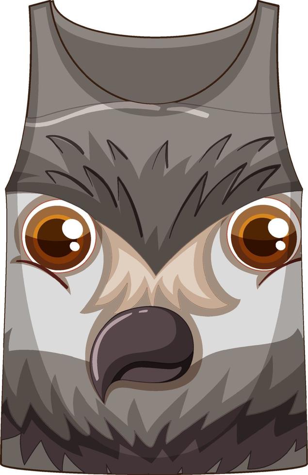 Tank top with face of owl pattern vector