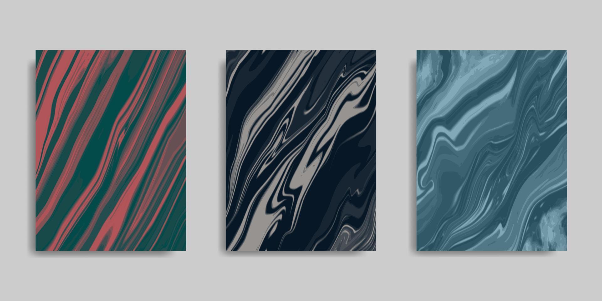 Set Abstract Liquid Marble Background vector