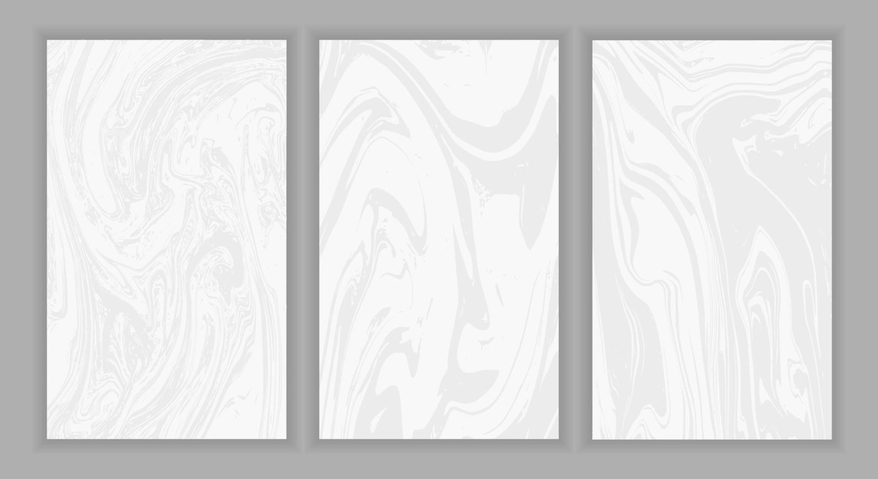 Set Abstract White Liquid Marble Background vector