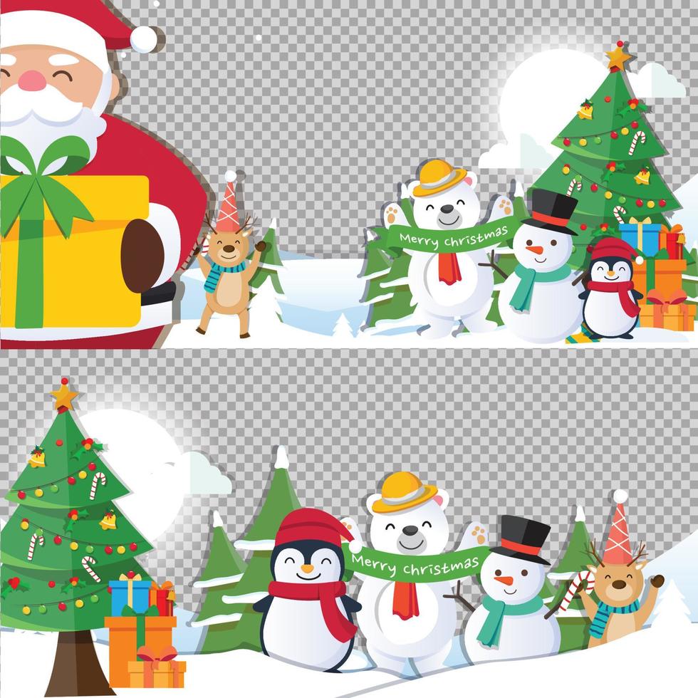 fondo de navidad con santa claus y feliz navidad vector