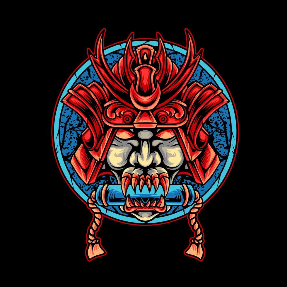 mascota de japón samurai diablo vector
