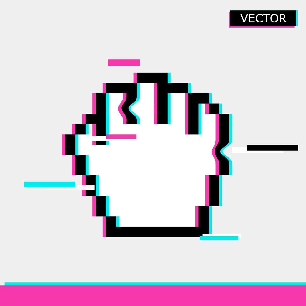 pixel droga ratón mano cursor icono signo vector