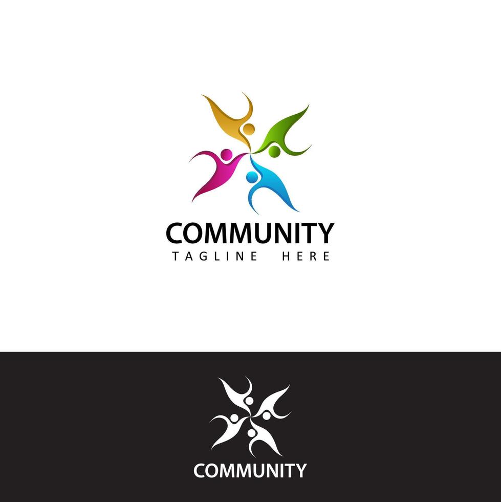 Human social, unity, together, connection, relation, community logo template design vector