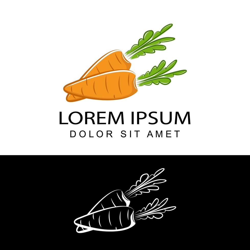 diseño de plantilla de logotipo de zanahorias frescas vector