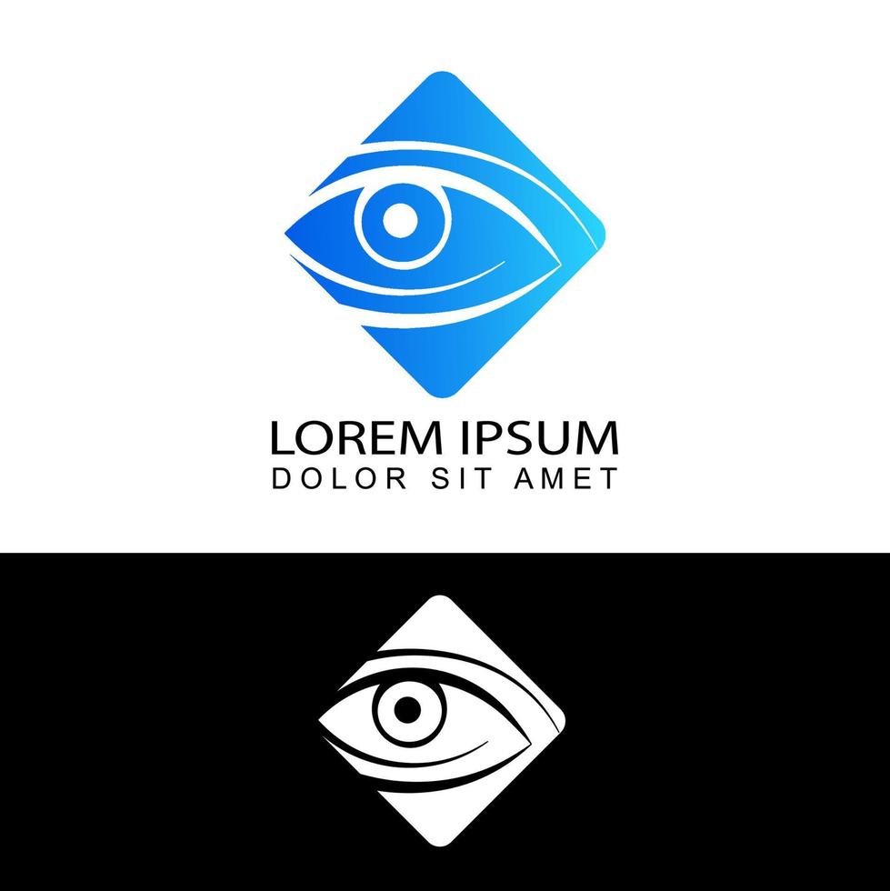 eye logo, vision symbol template design vector