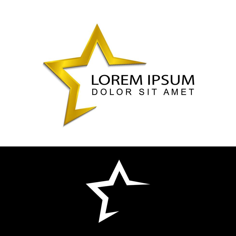 gold star logo template design vector