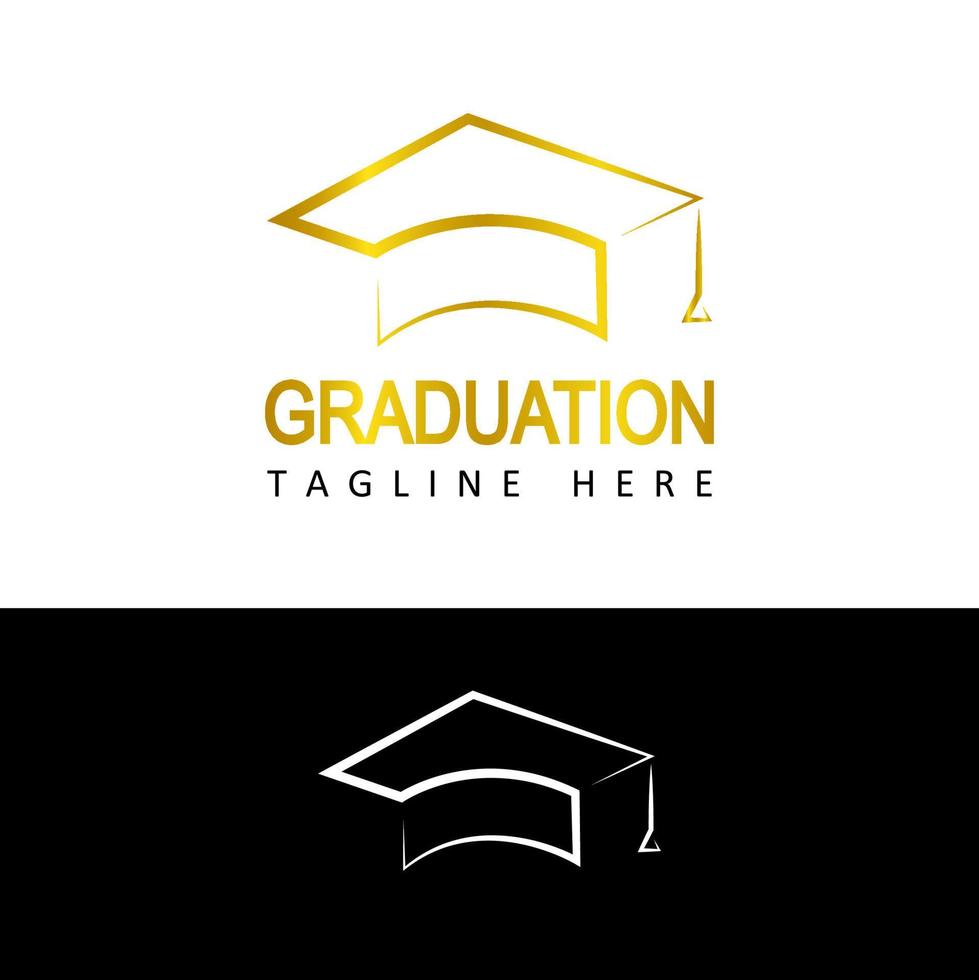 gold graduation logo template design vector