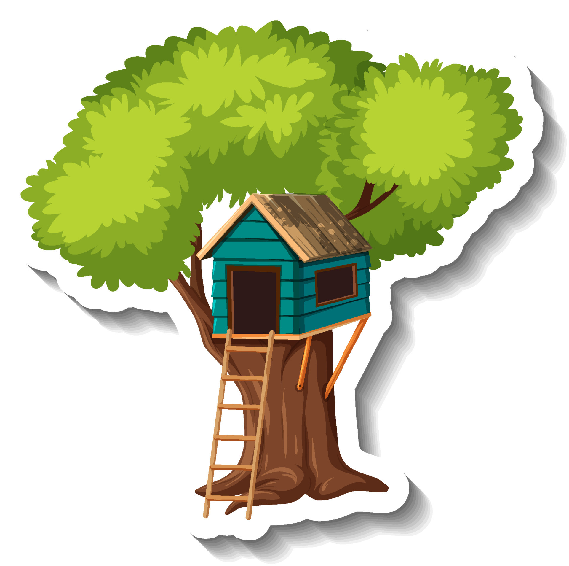 Isolated tree house with ladder at playgroud 4448009 Vector Art at Vecteezy Isolated tree house with ladder at playgroud 4448009 Vector Art at Vecteezy