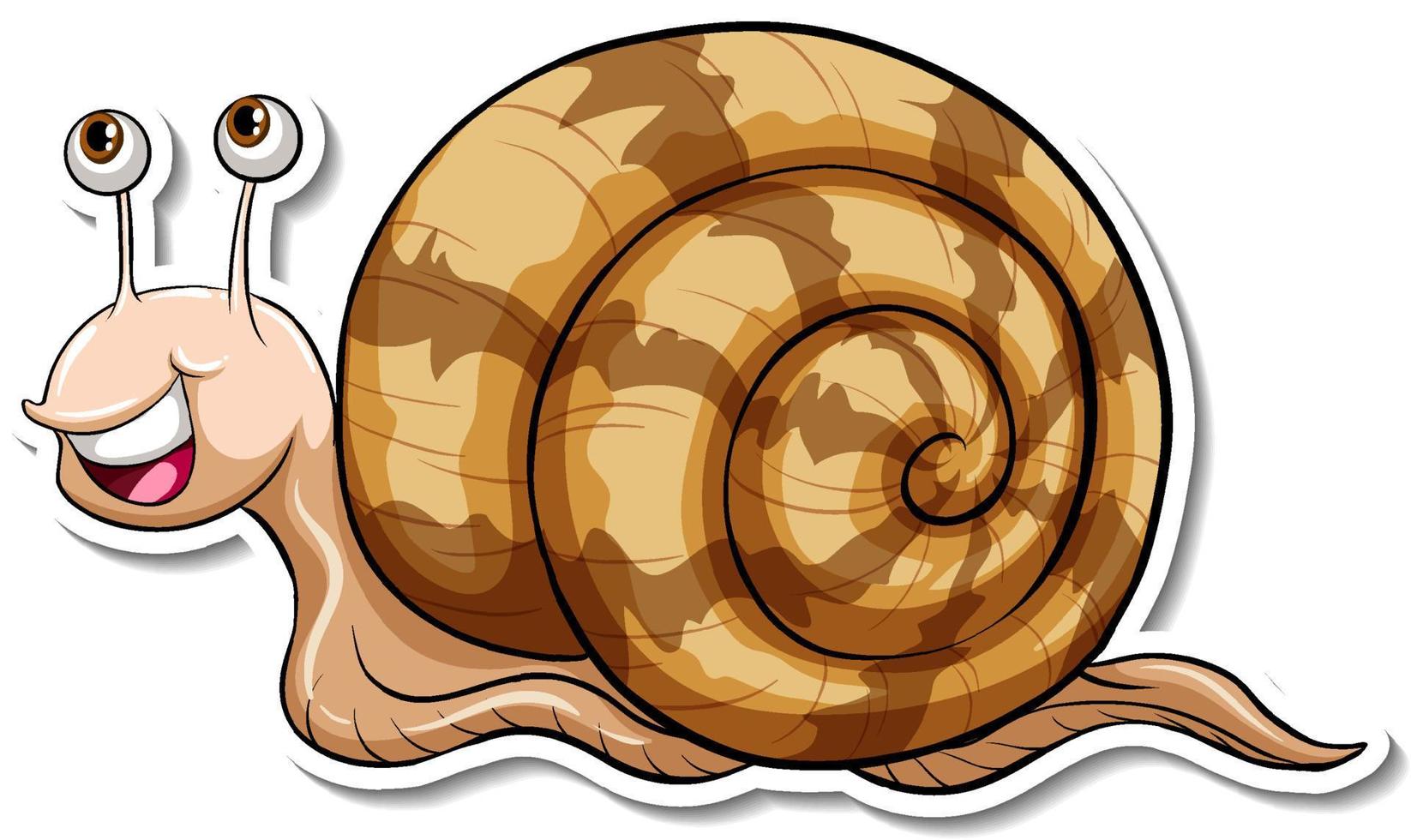 Snail animal cartoon sticker vector