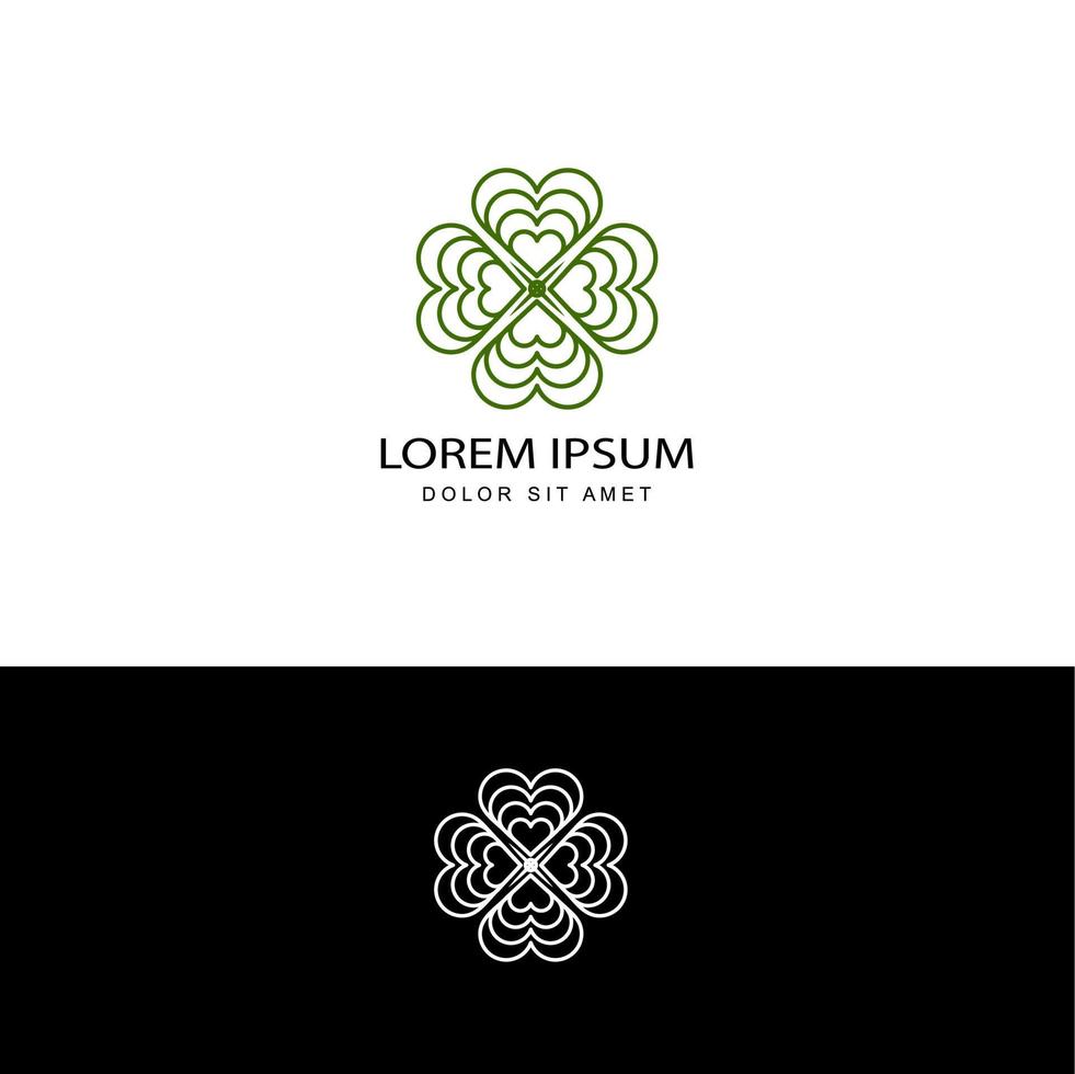 abstract clover leaf logo template design vector