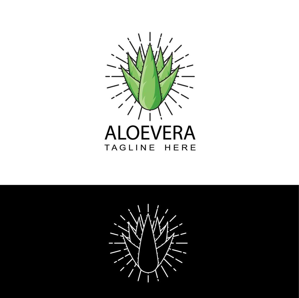 aloe vera logo template design vector