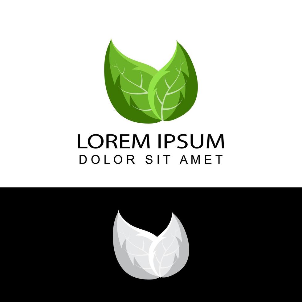 vector de diseño de plantilla de logotipo de hoja de menta