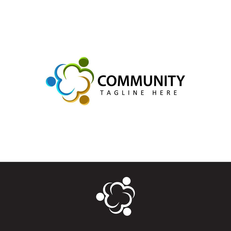 Human social, unity, together, connection, relation, community logo template design vector