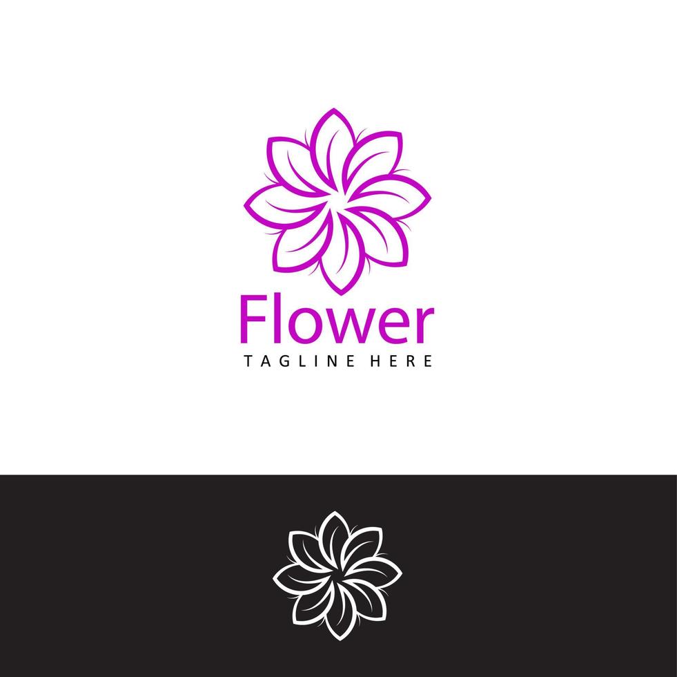 floral flower logo template design vector