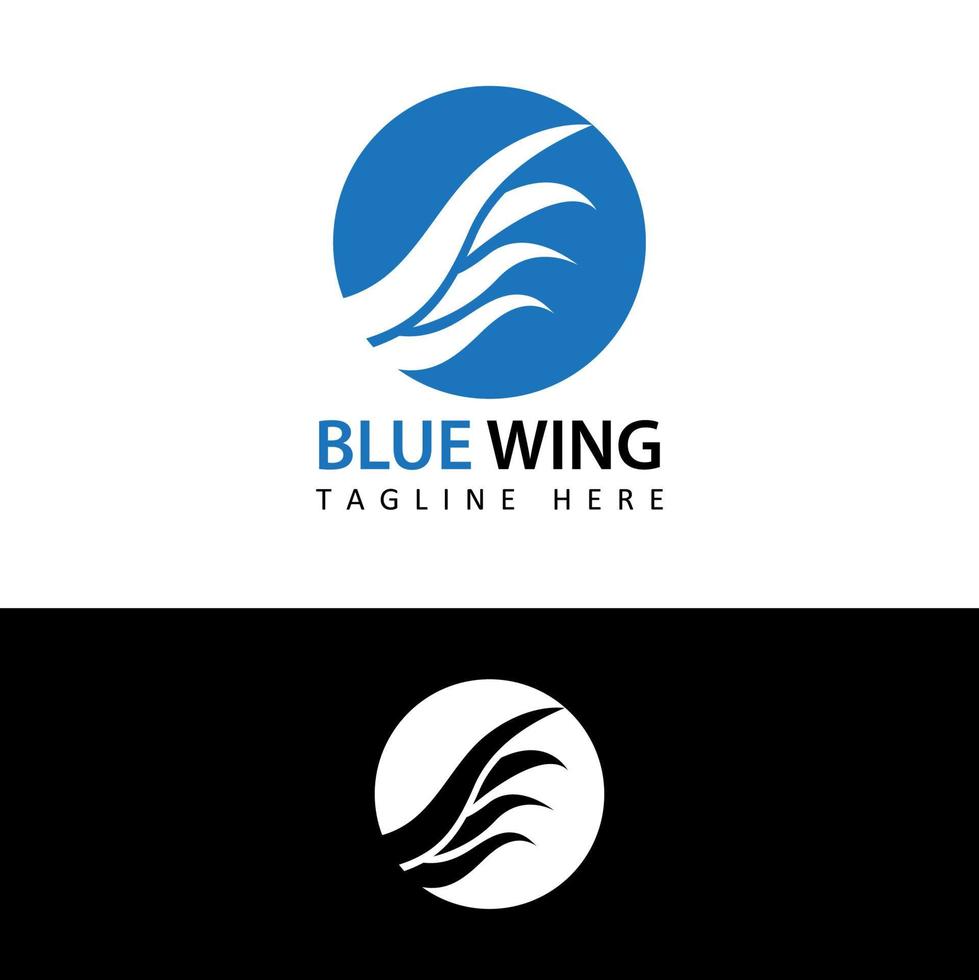 vector de diseño de plantilla de logotipo de viaje de logowing de ala azul