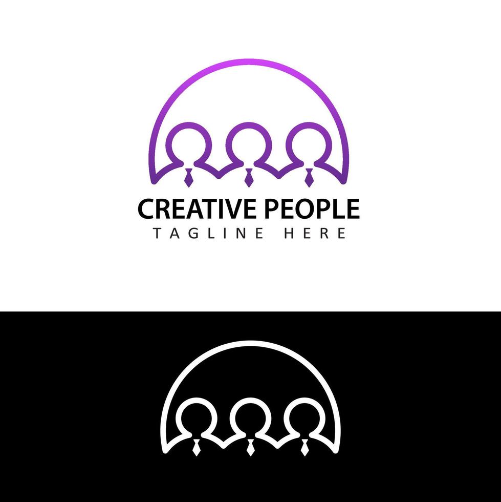 Creative people logo template design vector