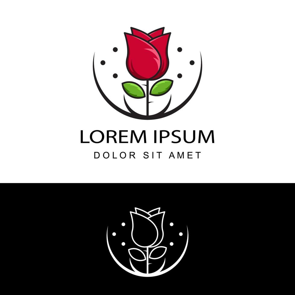 rose logo template design vector