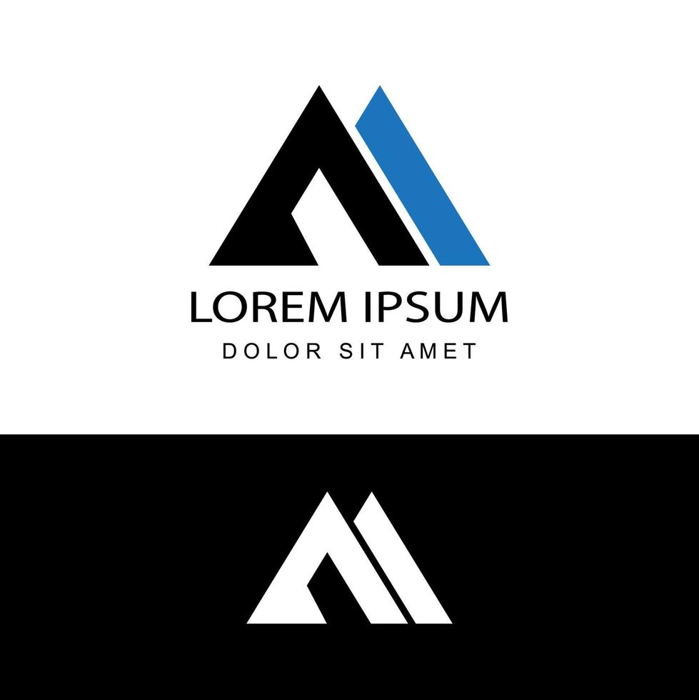 AA AM initial letter linked logo, mountain logo template design vector