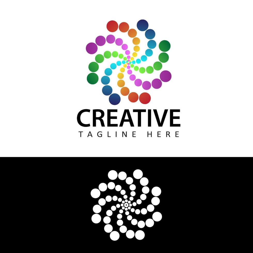 creative abstract rainbow colors logo template design vector