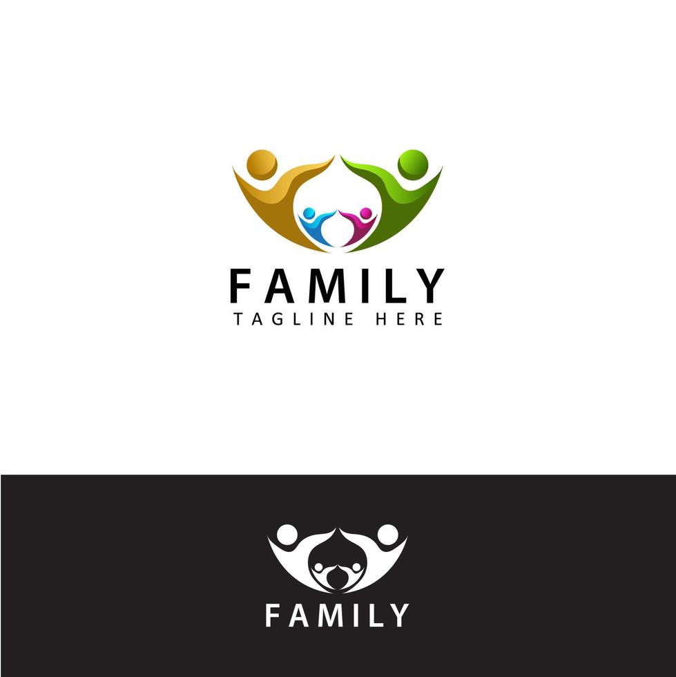 logotipo familiar, amor familiar, vector de diseño de plantilla familiar de salud