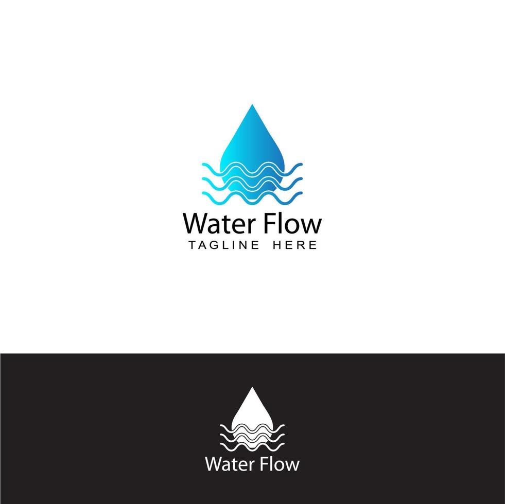 water flow logo template design vector