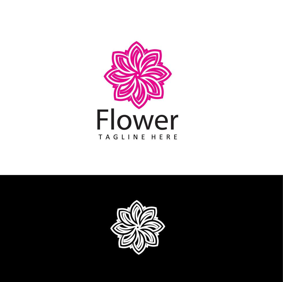 floral flower logo template design vector