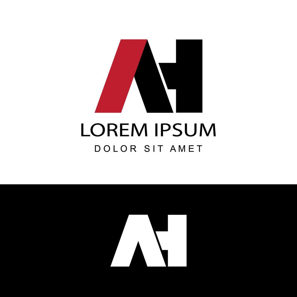 AH initial letter linked logo template design vector