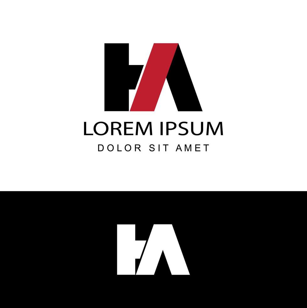 HA initial letter linked logo template design vector