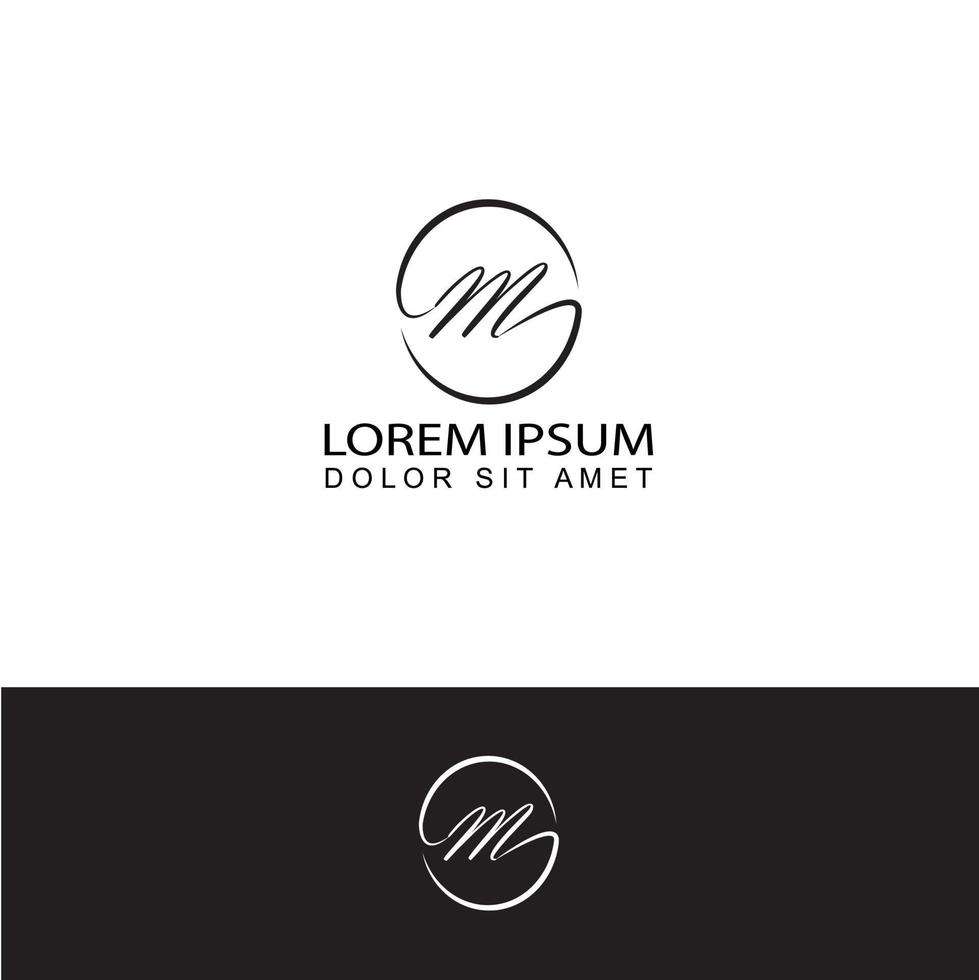 initial letter m logo template design vector