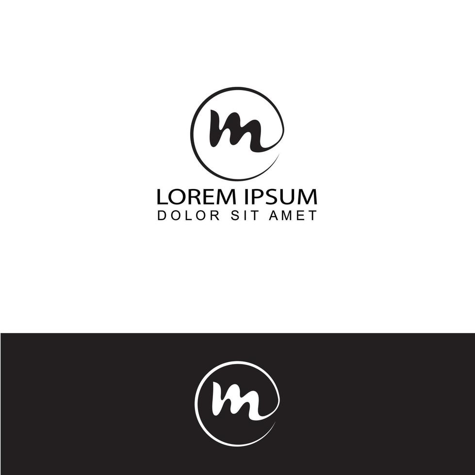 initial letter m logo template design vector