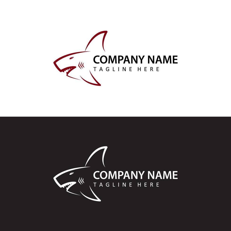 shark logo template design vector