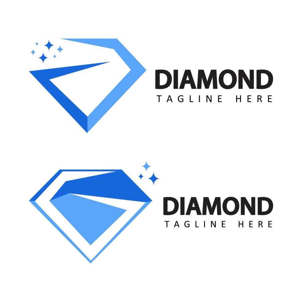diamond, jewelry logo set template design vector