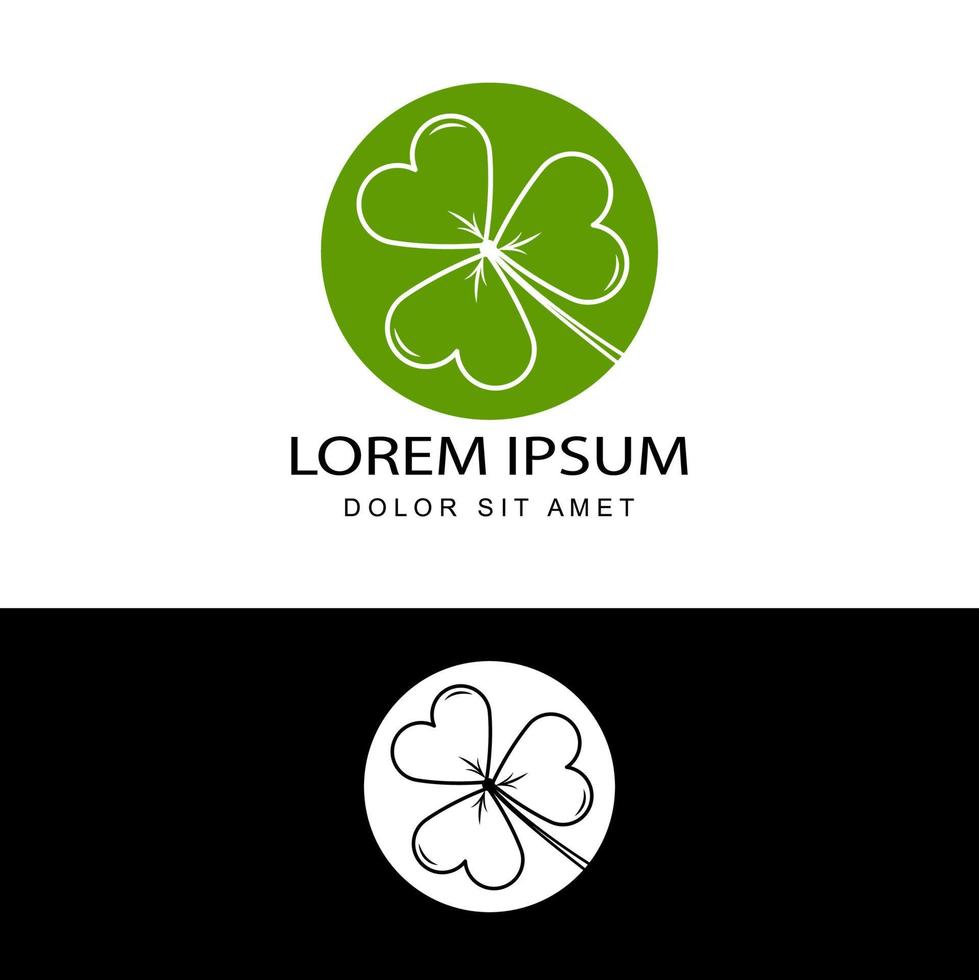 vector de diseño de plantilla de logotipo de hoja de trébol abstracto