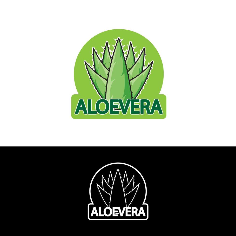 vector de diseño de plantilla de logotipo de aloe vera, ilustración de aloe vera